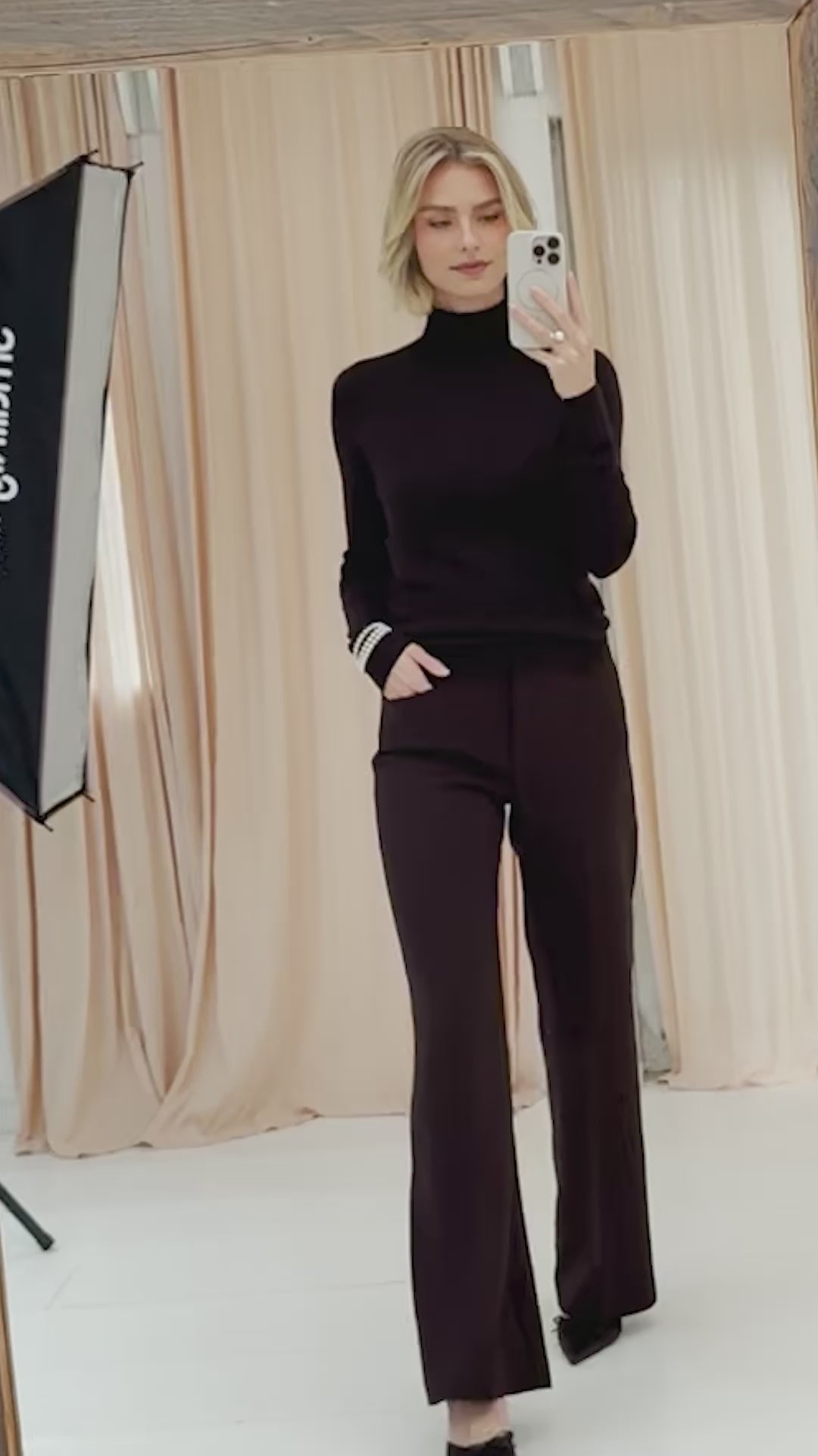 Merino wool turtleneck LA FORTE Pure choco