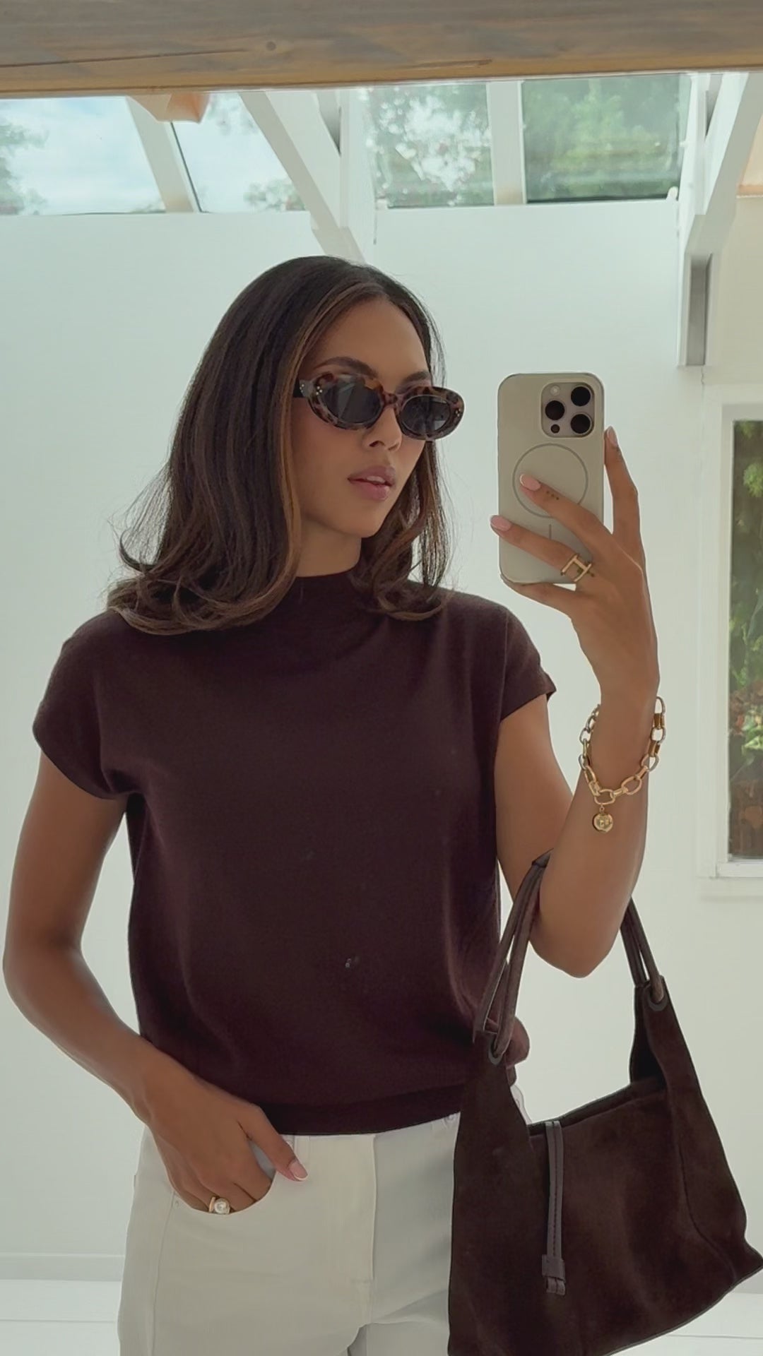 Merino turtleneck top LE JULIAN Pure Cocoa