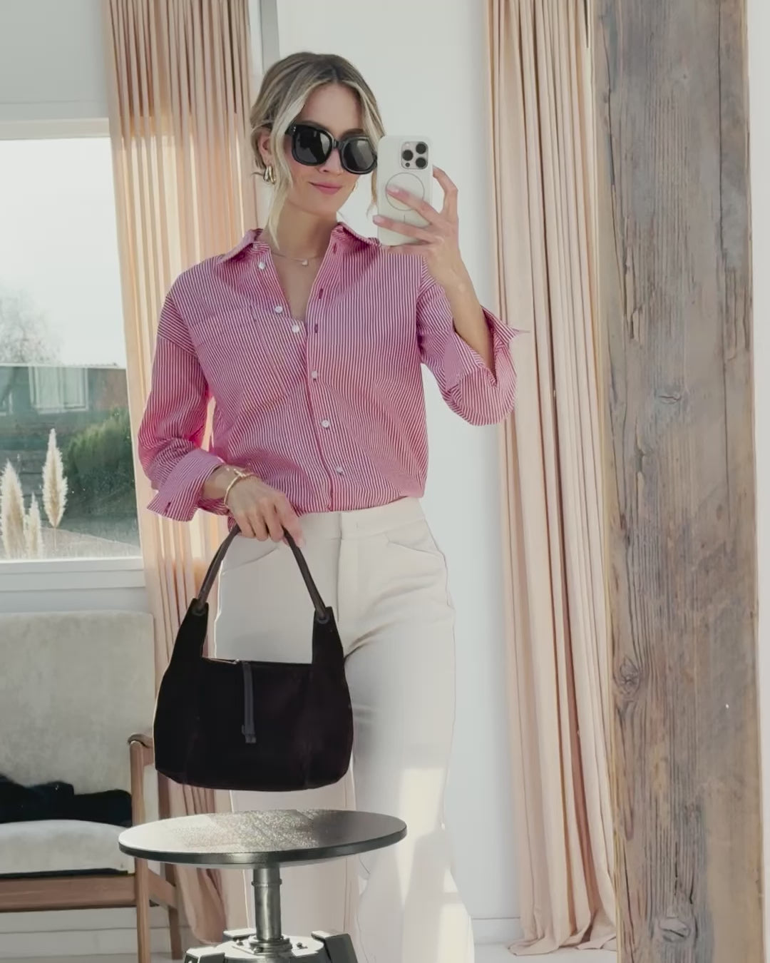 Blouse LA PASCALLE Red striped