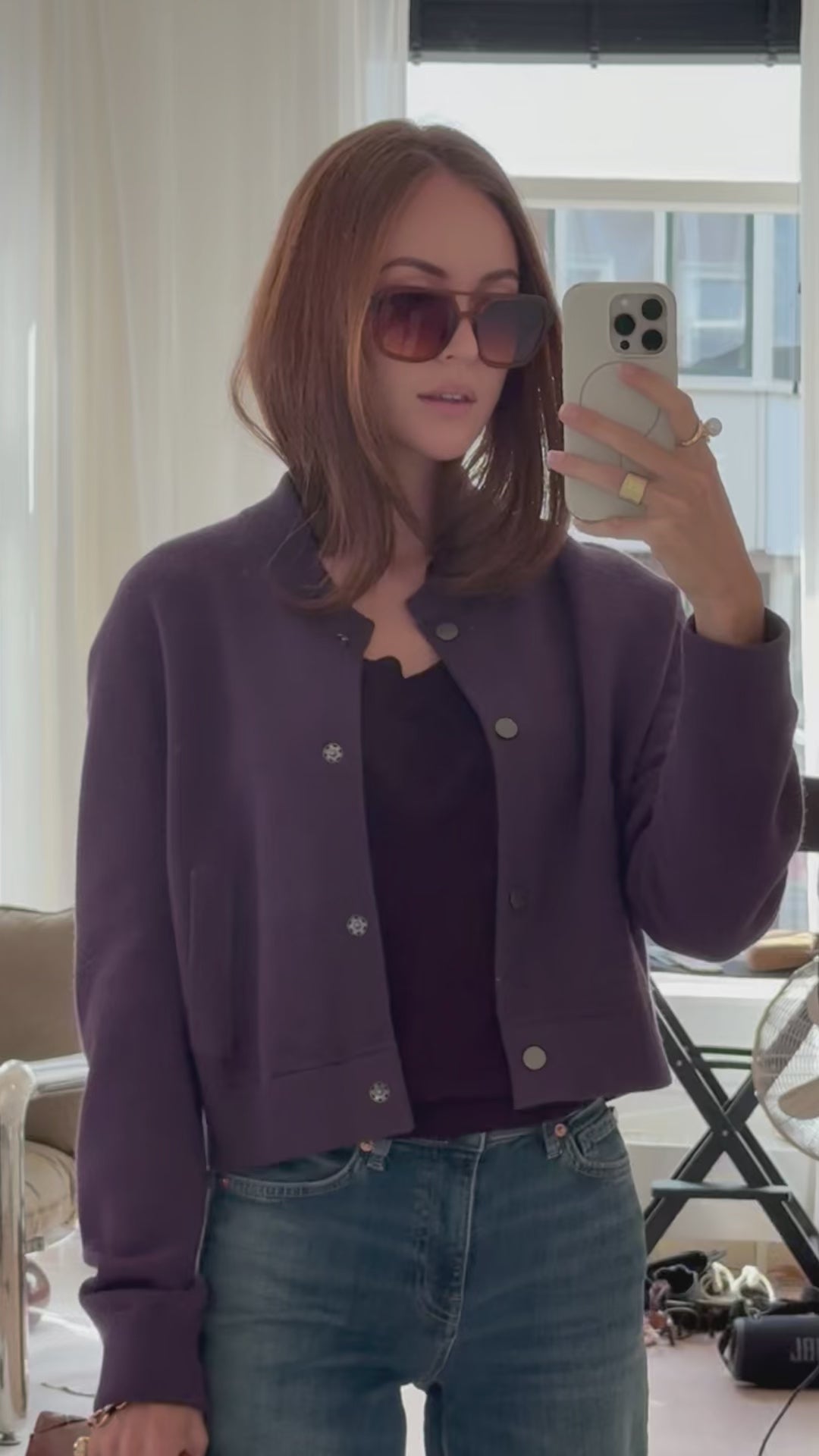 Bomber jacket LA BOMBA Dark cassis