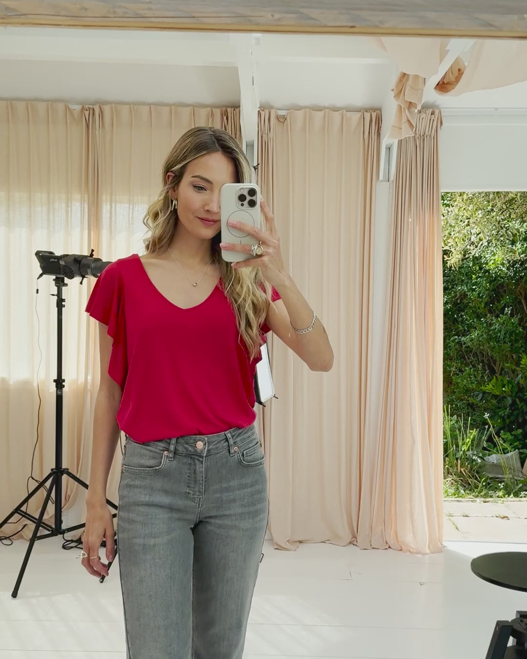 Twoway top LA FIORA Rood