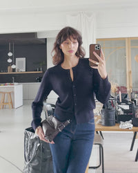 Struktur Strickjacke LA MIKI Dunkelblau