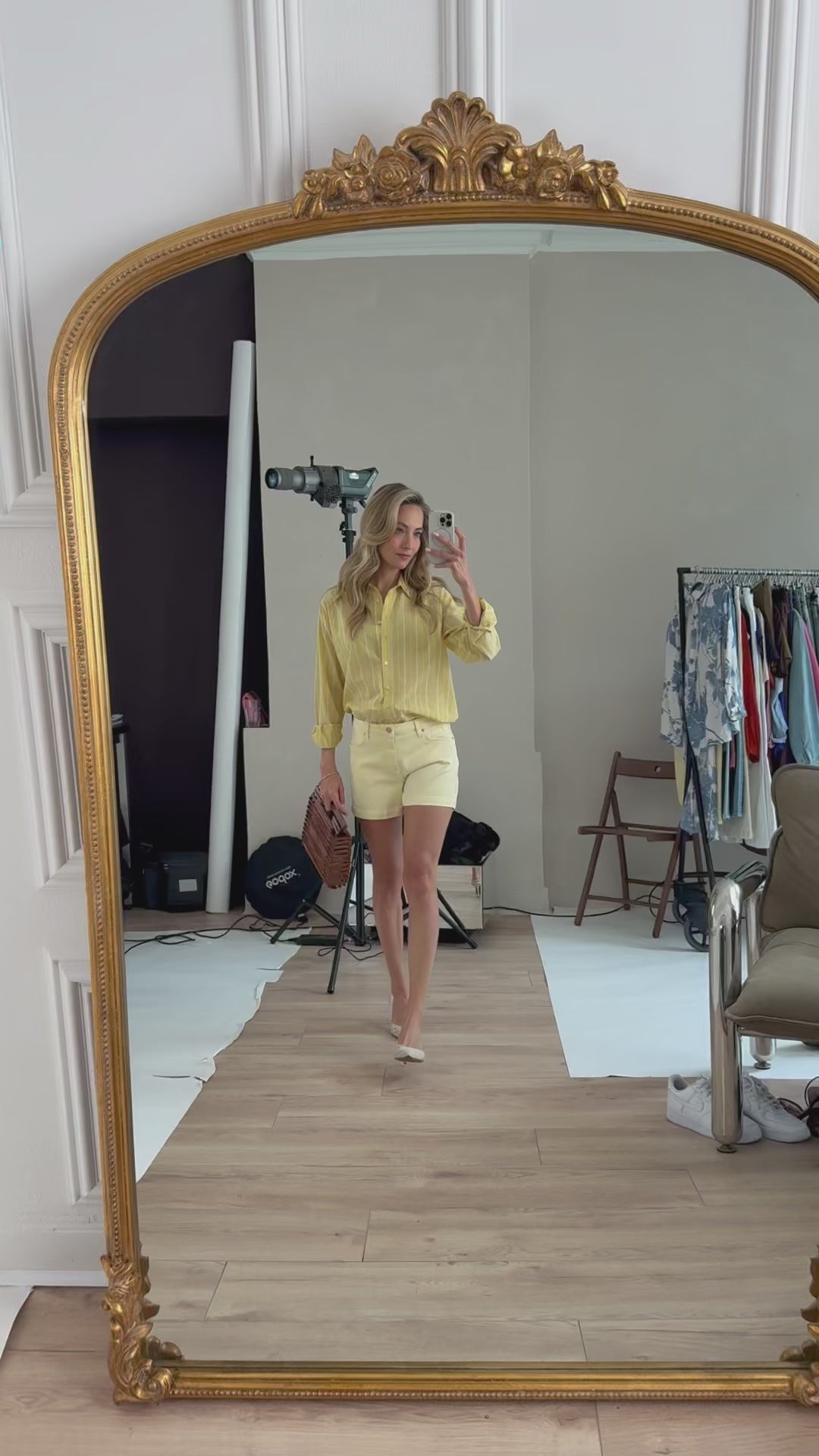 Oversized blouse LE ROUEN Geel gestreept