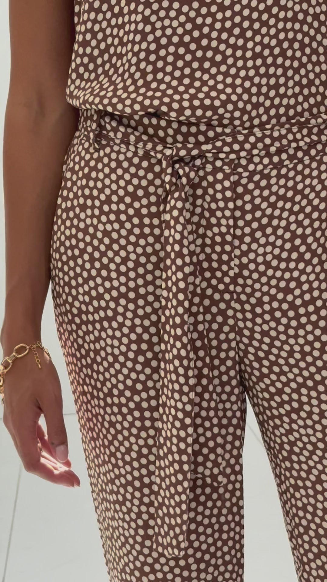 Pants LES ANDELYS Dot Mocha Mousse-Cream