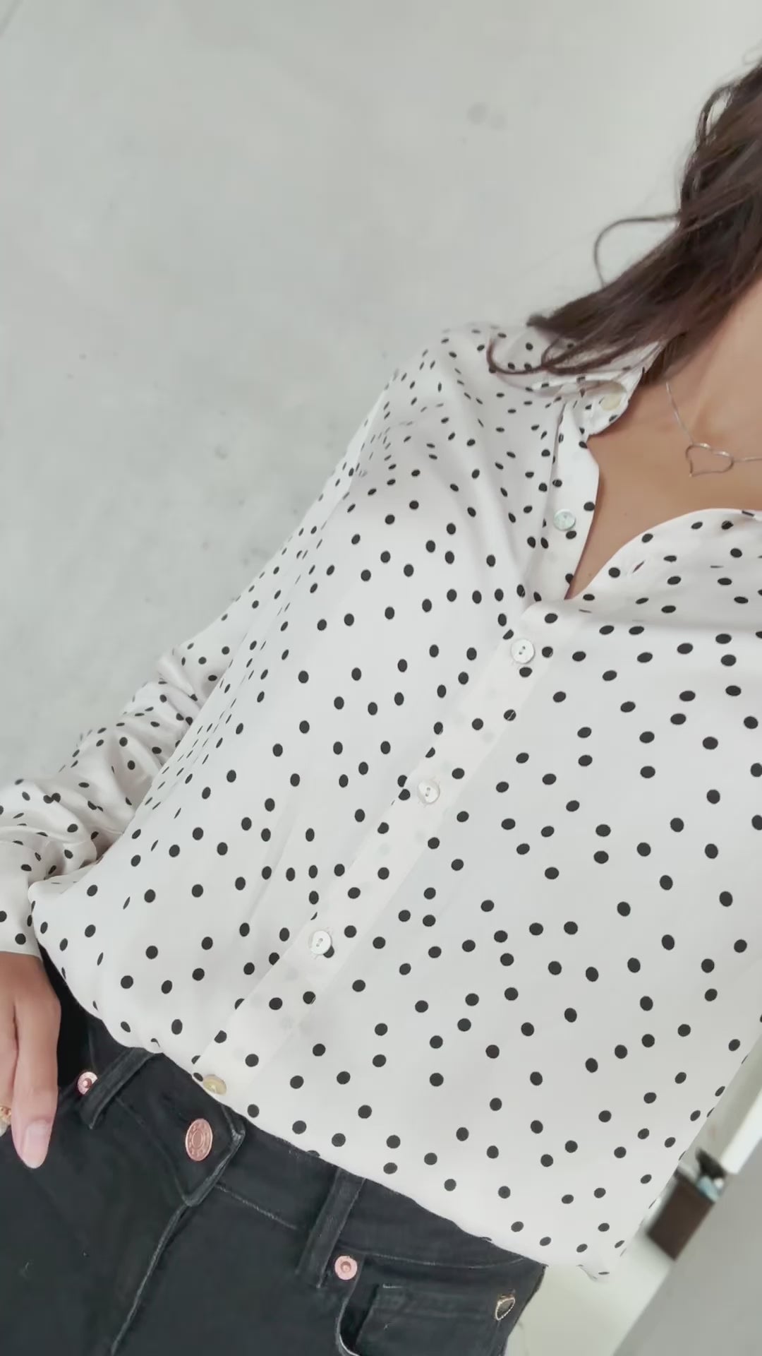 Blouse LA SEZANNE Dot Ivoor- Zwart