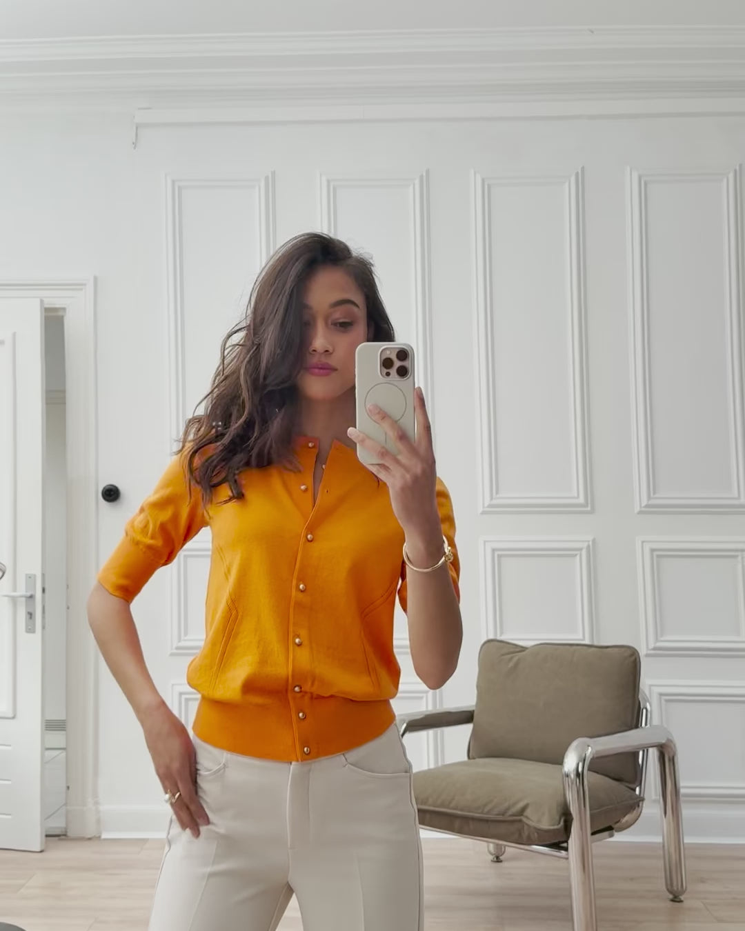 Vestje ADELINE in Oranje - goud
