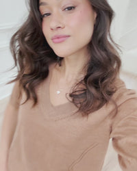 V-neck sweater LA DIAZ Chai Tea