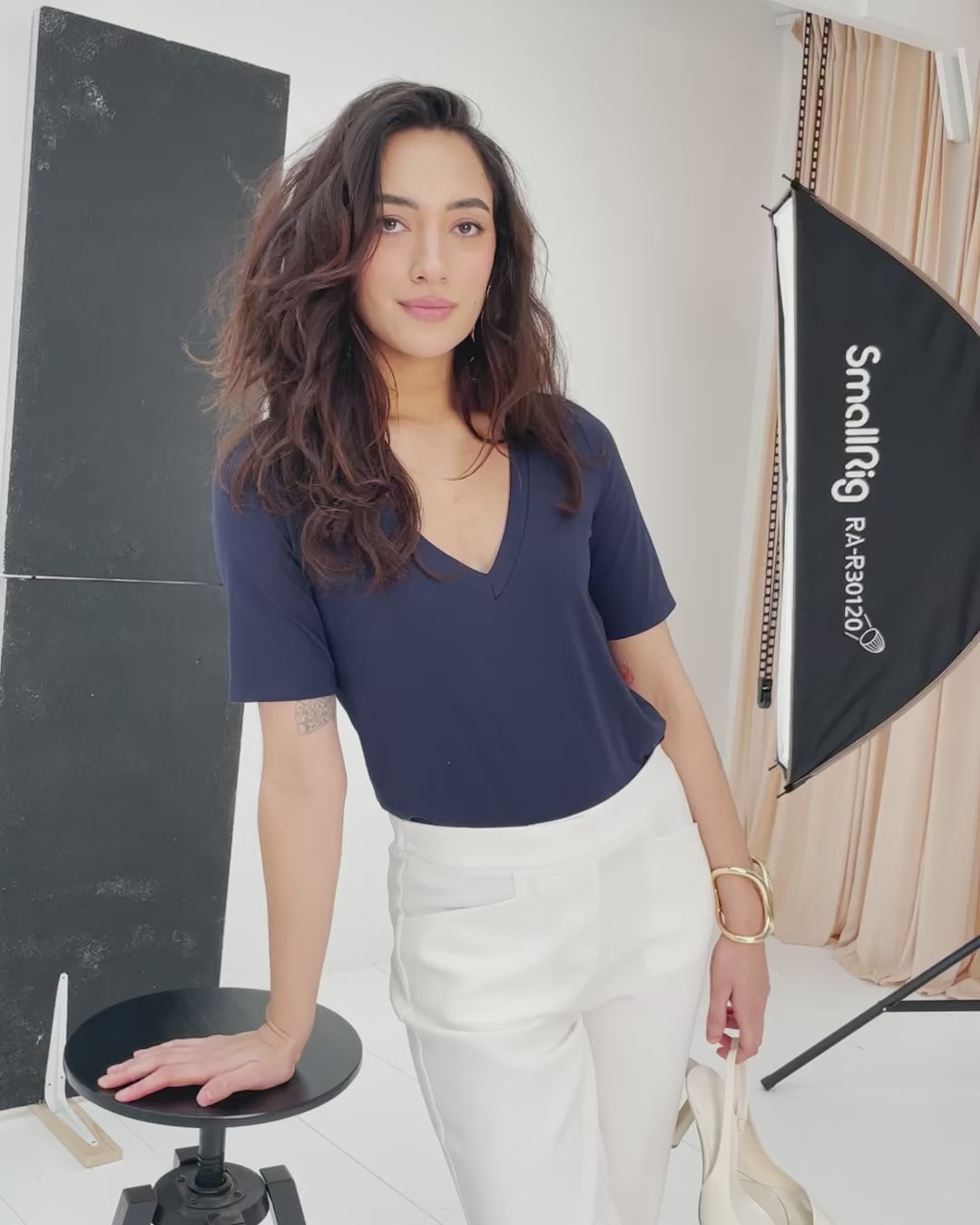 V-neck T-shirt LA VERONIQUE Dark blue