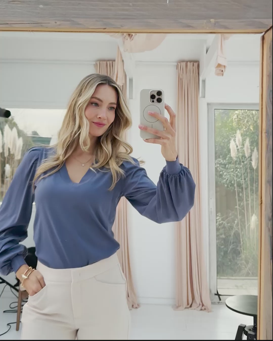 V-neck top LA LIANA Jeans blue