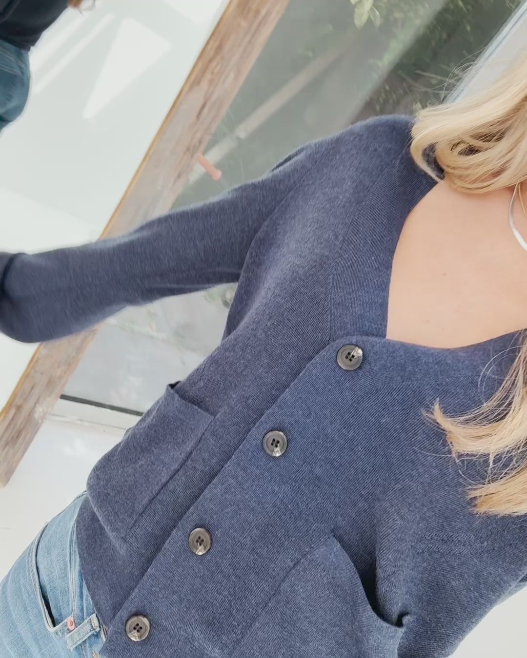 Merino-Strickjacke LA DONNA Indigoblau