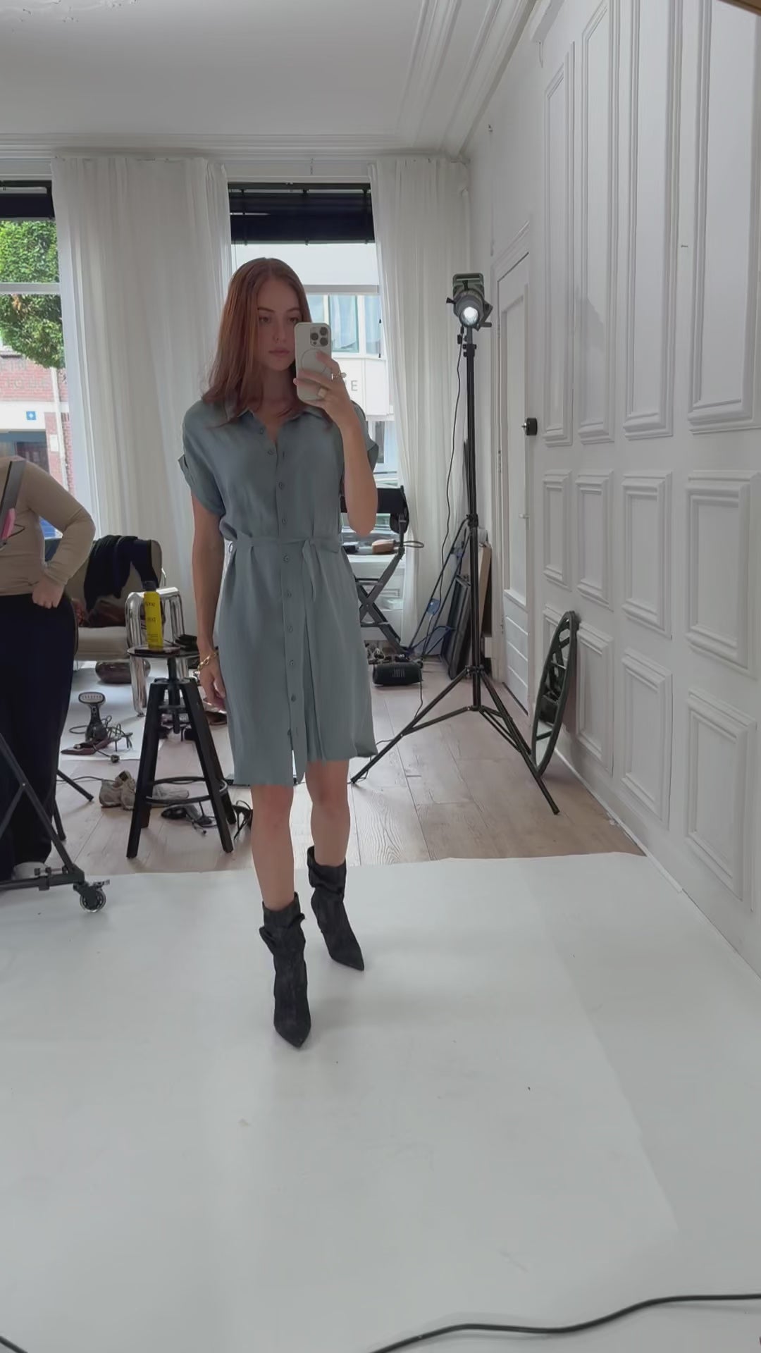 Cupro Dress LA SELENE Denim Cloud