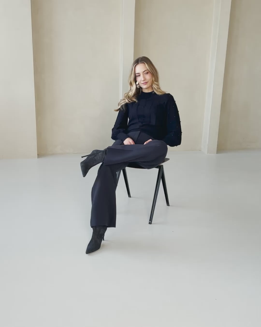 Turtleneck with beads LA CENTAINE Dark blue