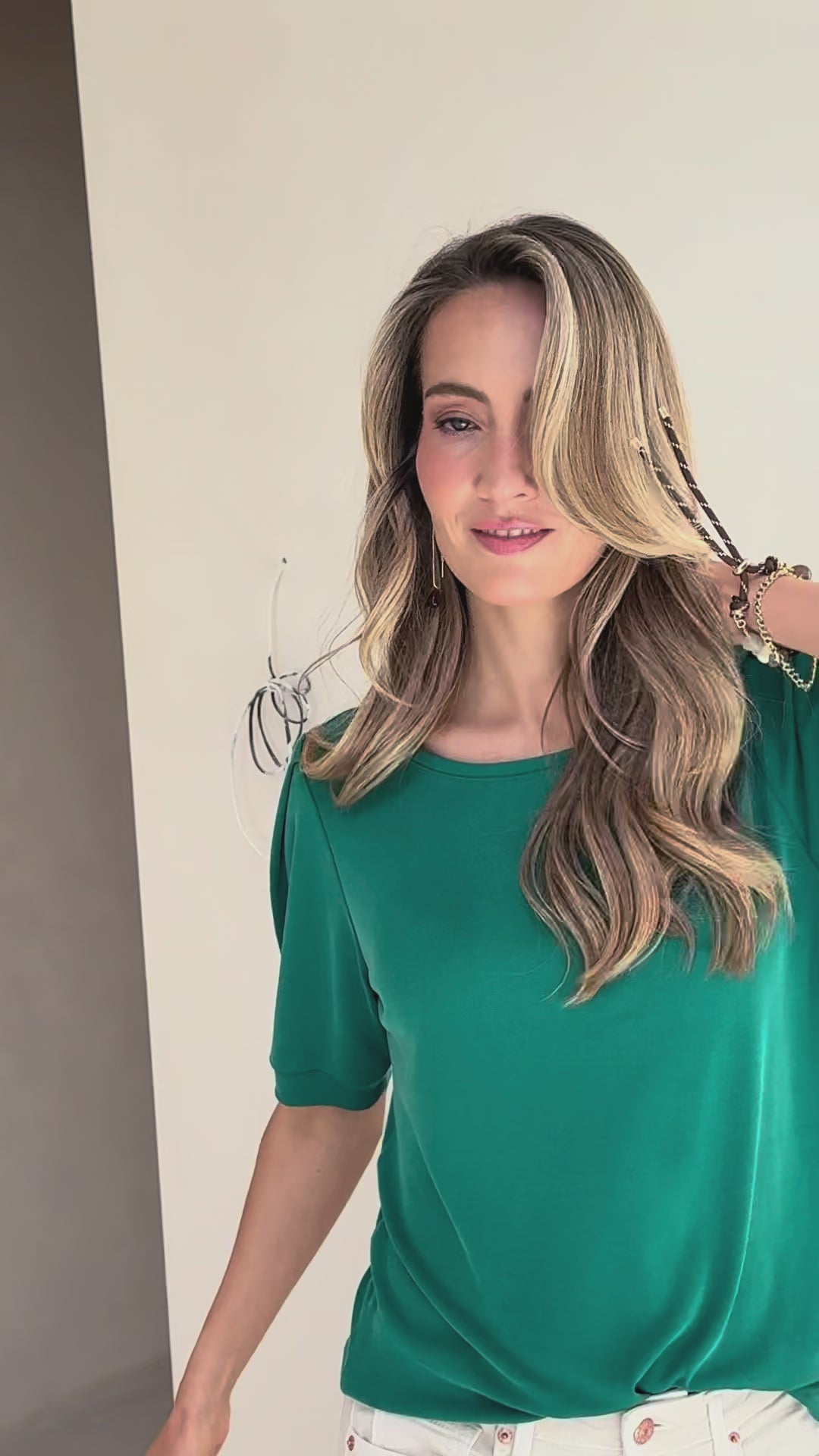 Rib T-shirt LA PHILEINE Emerald green