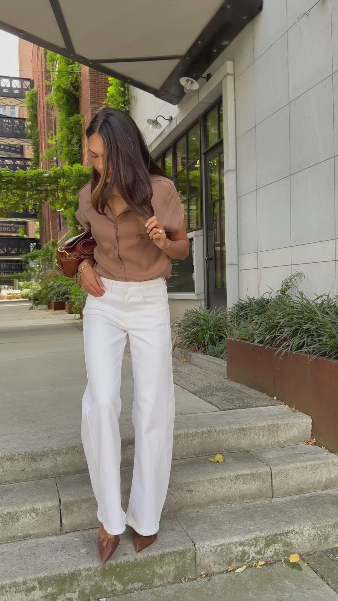 Wide Leg Jeans LE SPICE Weiß