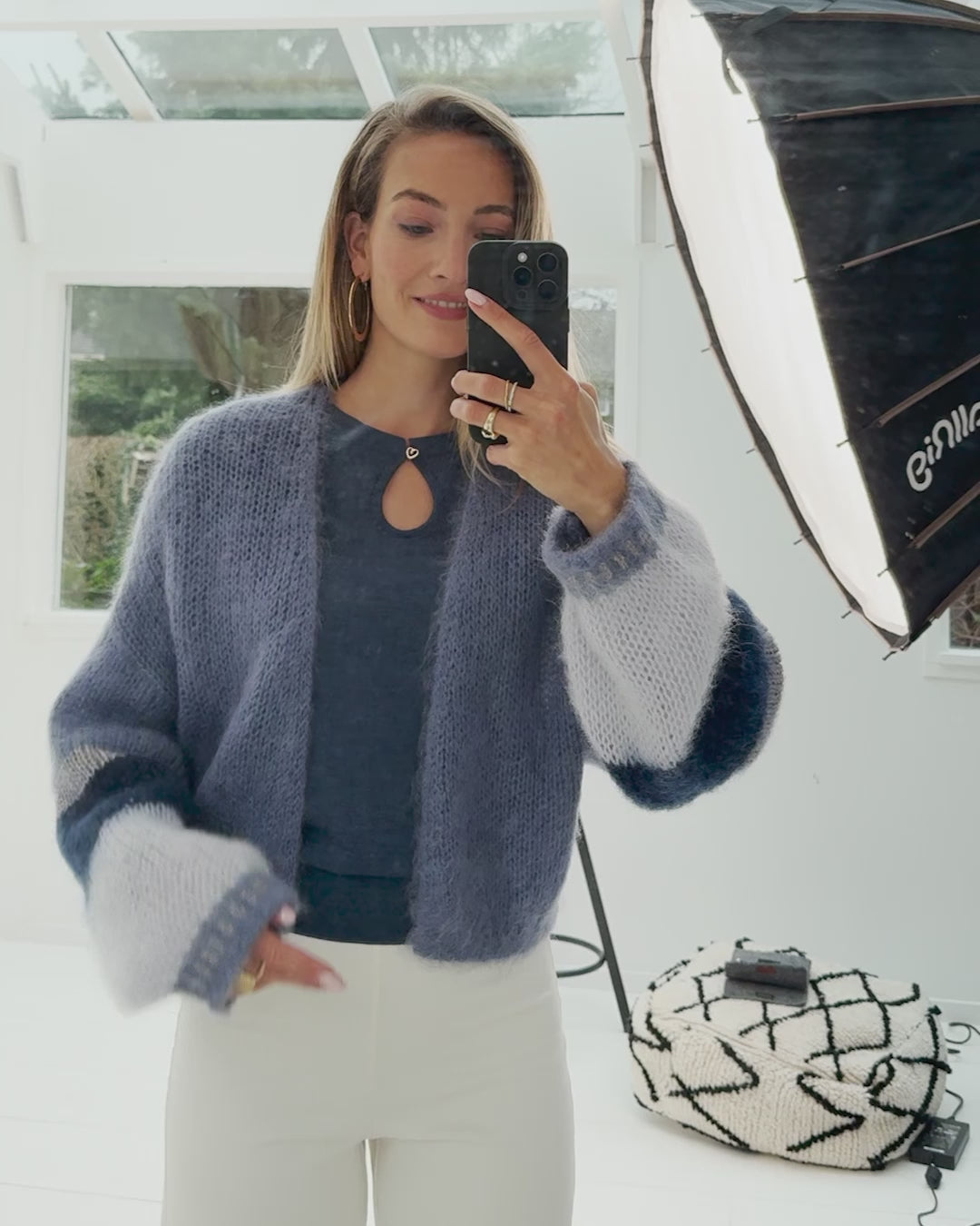 Fluffy vest LA BONBON Denim-lavendel