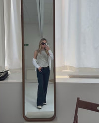 Striped top LA LILY Ivory-black