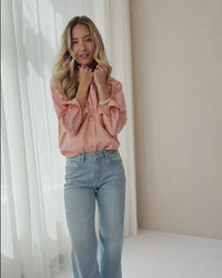 Blouse LA PASCALLE Salmon striped