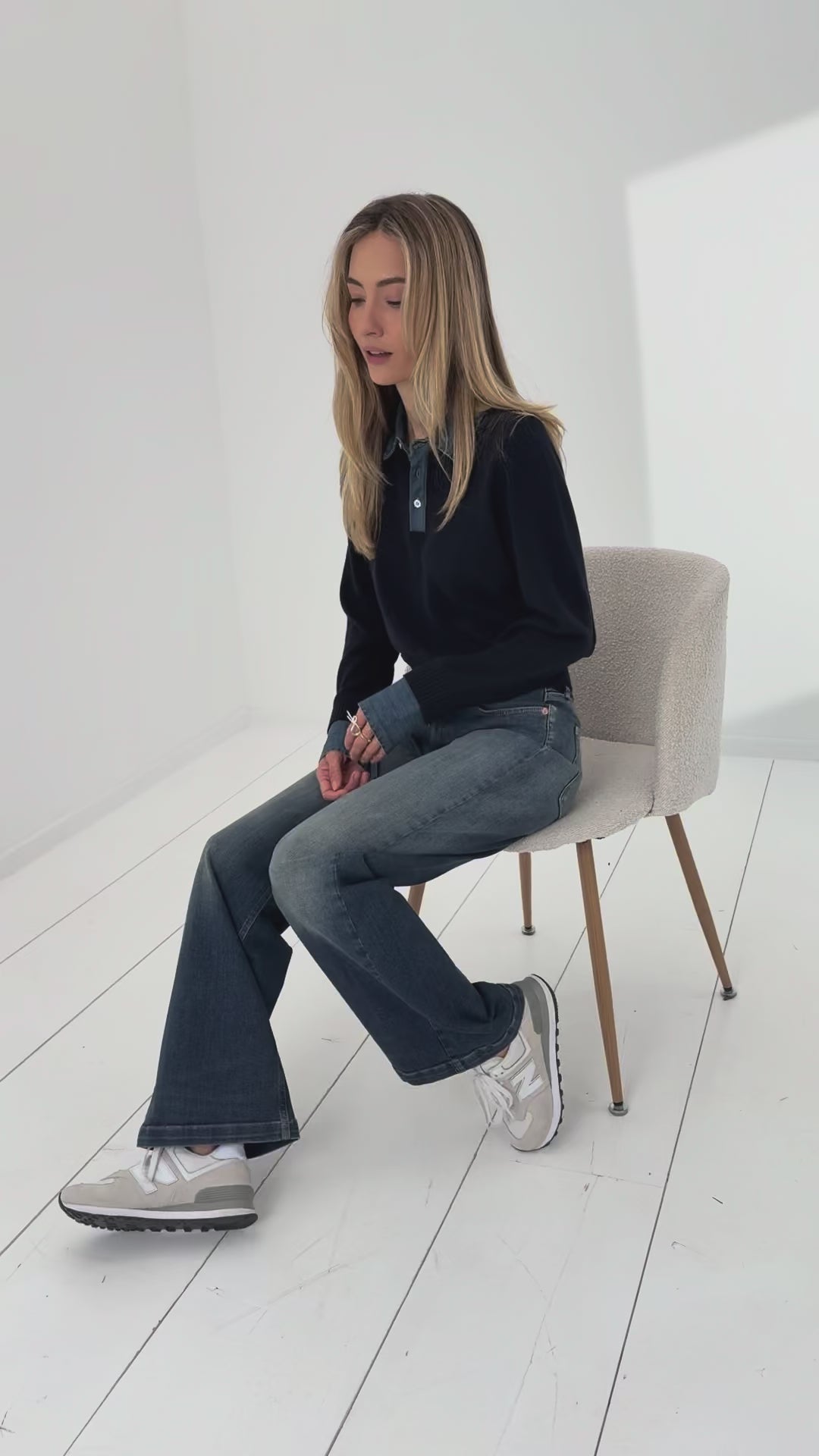 Sweater with blouse collar LA COLLEGE Jeans-Dark blue