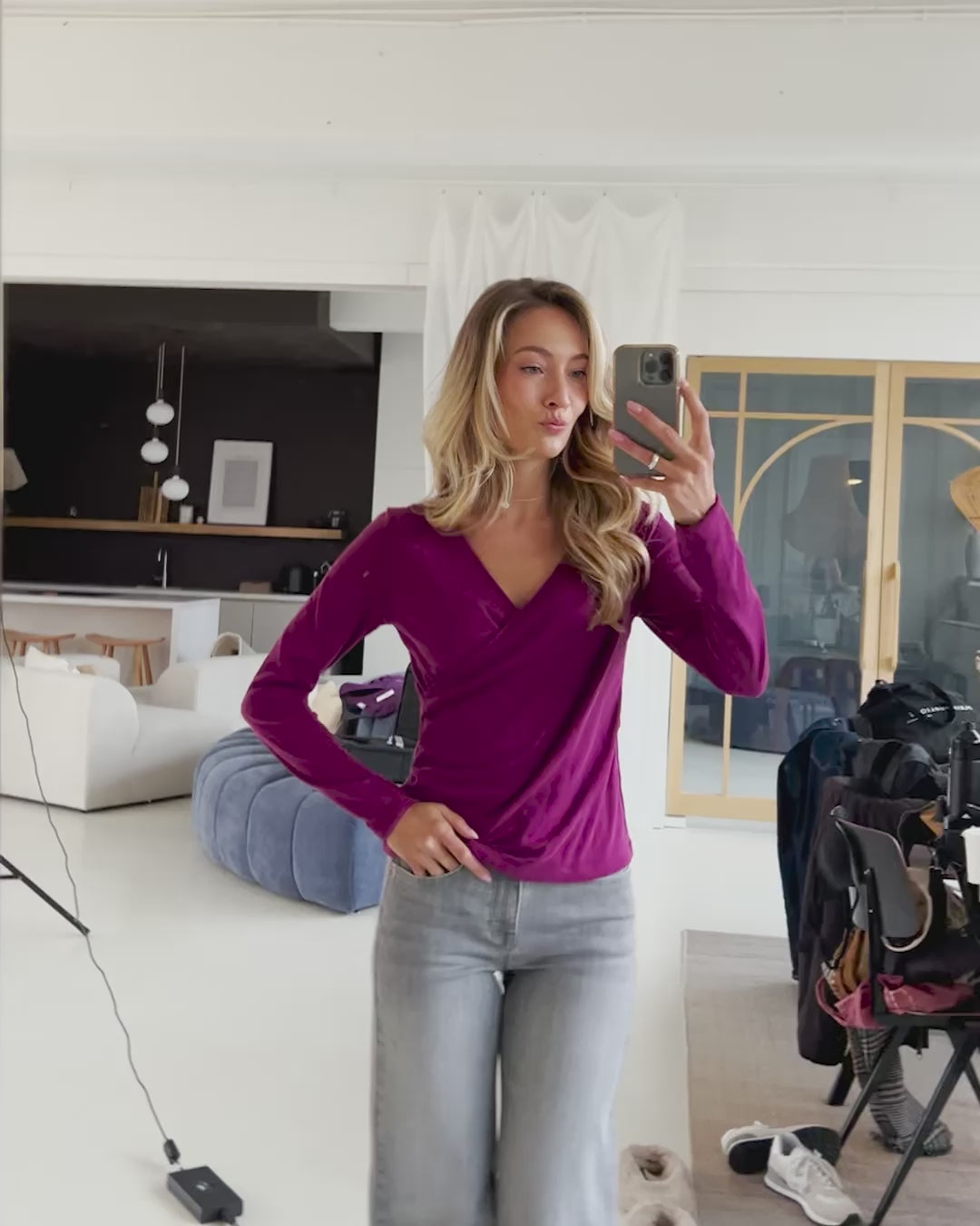 Wrap top LA CHARLIZE Magenta