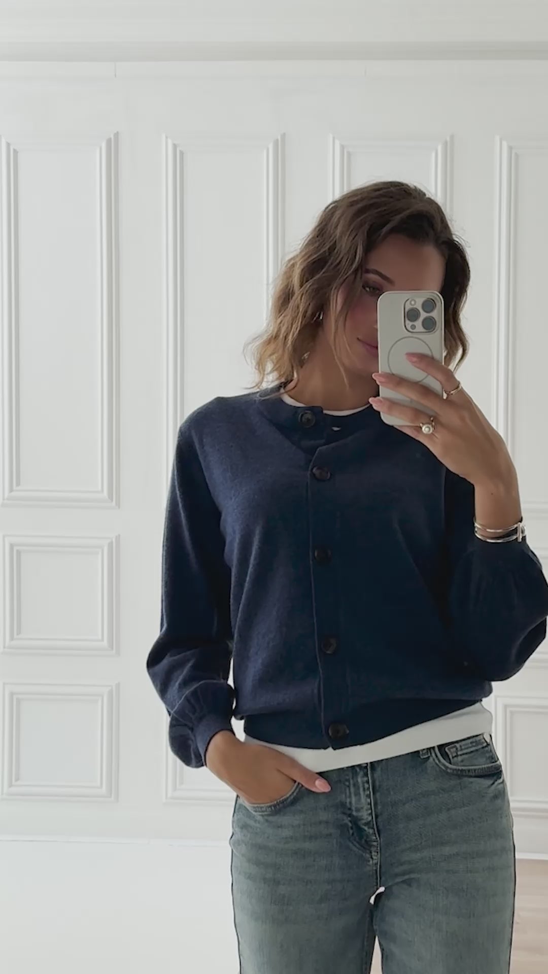 Vest ronde hals LA LEA Indigo blue
