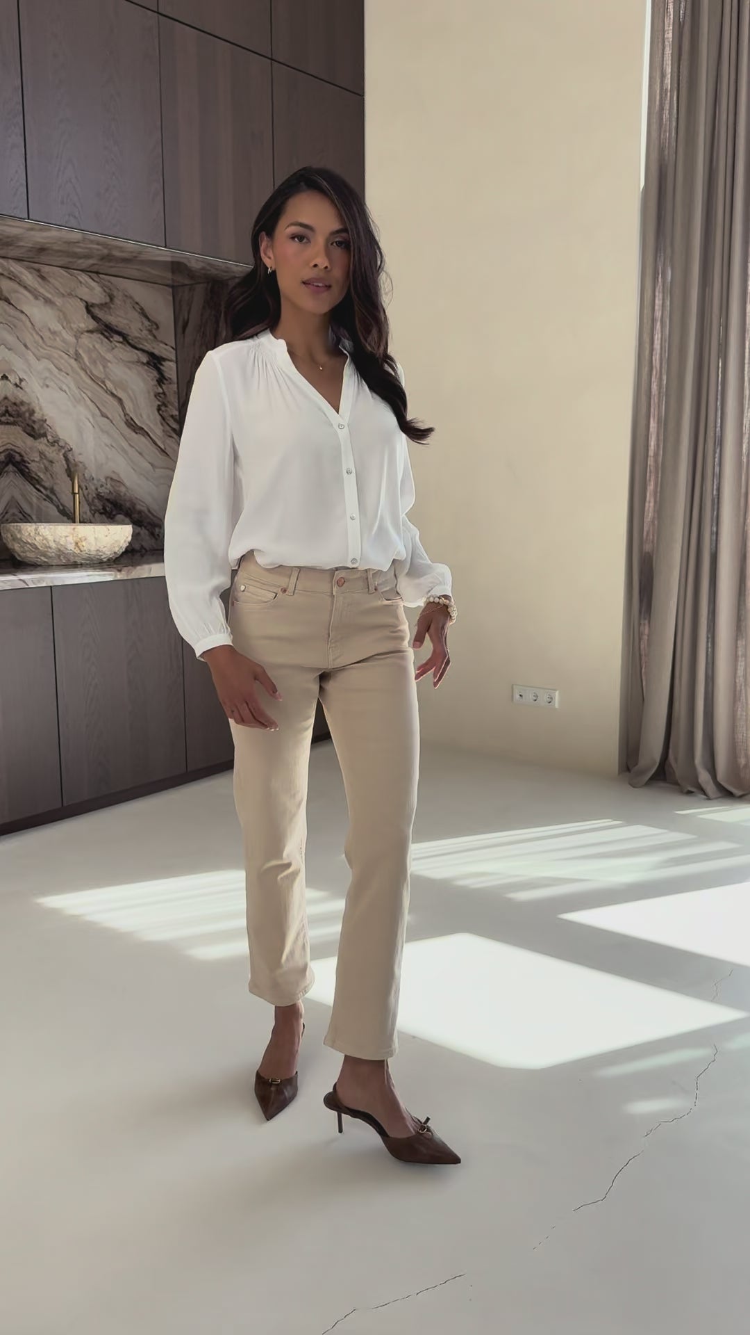 Cropped jeans LE GUY Zand