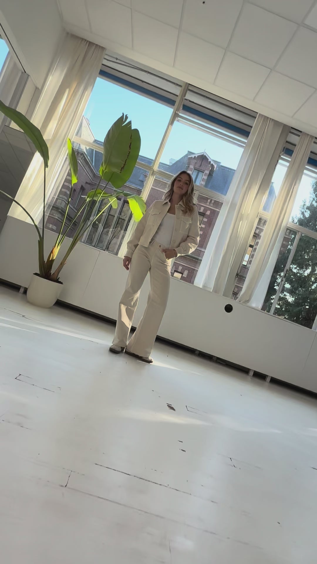 Stretch jean jacket LA CALLAS Cream