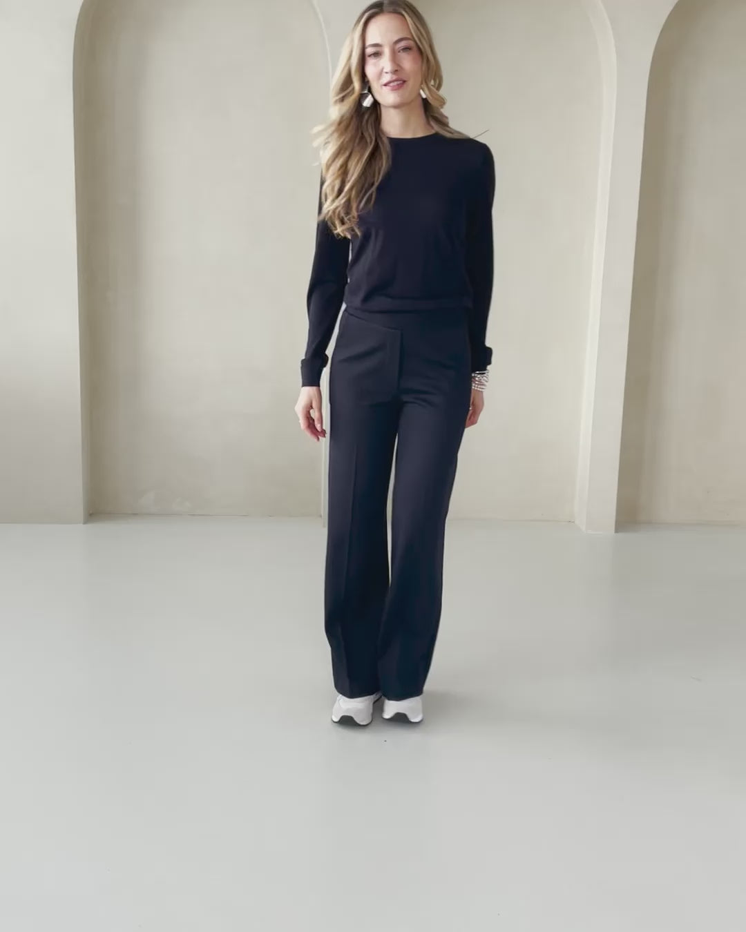 Krijtstreep pantalon LE MALO Donkerblauw