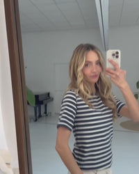 Striped T-shirt LA BIBI Denim-ivory