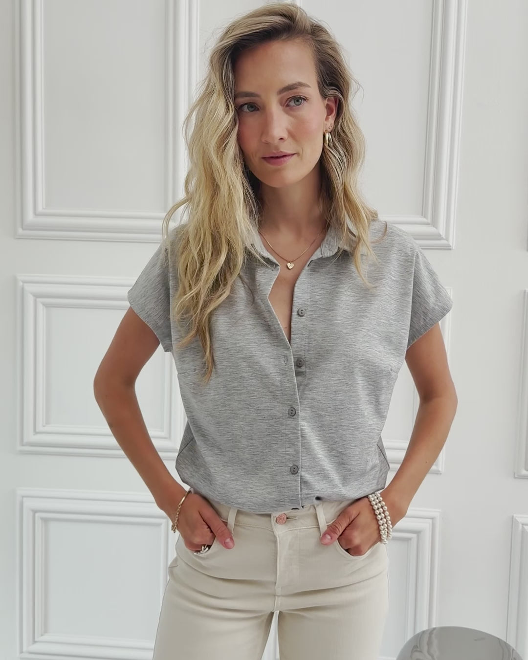 Travelblouse LA DELON Grijs Gemêleerd