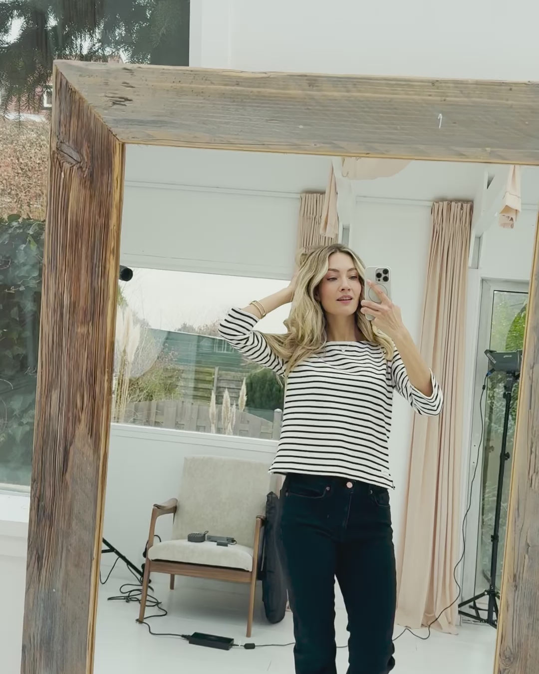 Bretons streepshirt L' AMAIA Ivoor-Zwart