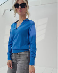 Merino-Poloshirt LE RALPH Blau