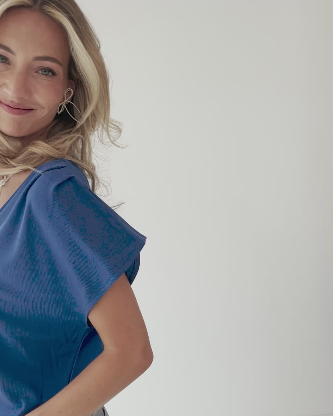 Rib T-shirt LA BONNE Cobaltblauw
