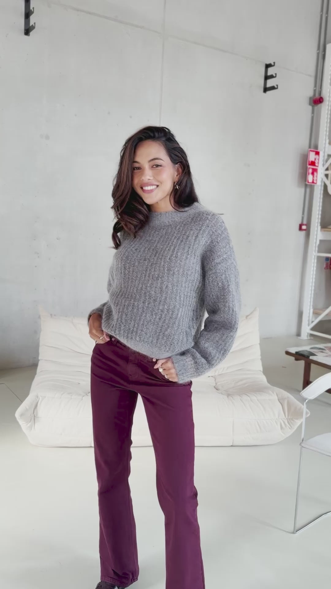 Mohair trui LA DOUCE Grijs melange