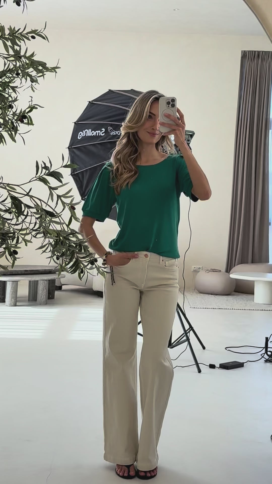 Rib T-shirt LA PHILEINE Emerald green