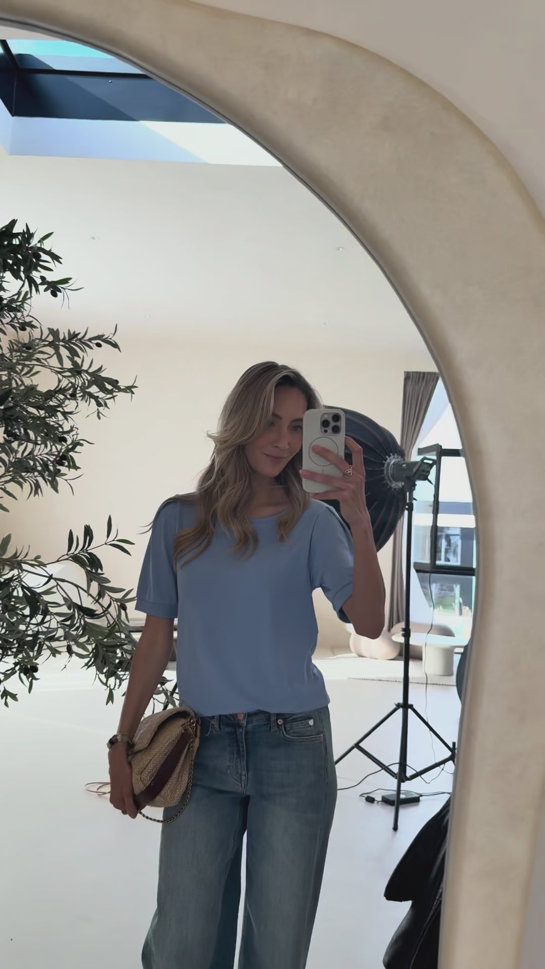 Rib T-shirt LA PHILEINE Light Blue