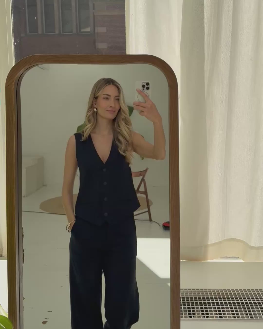 Krijtstreep pantalon LE MALO Donkerblauw