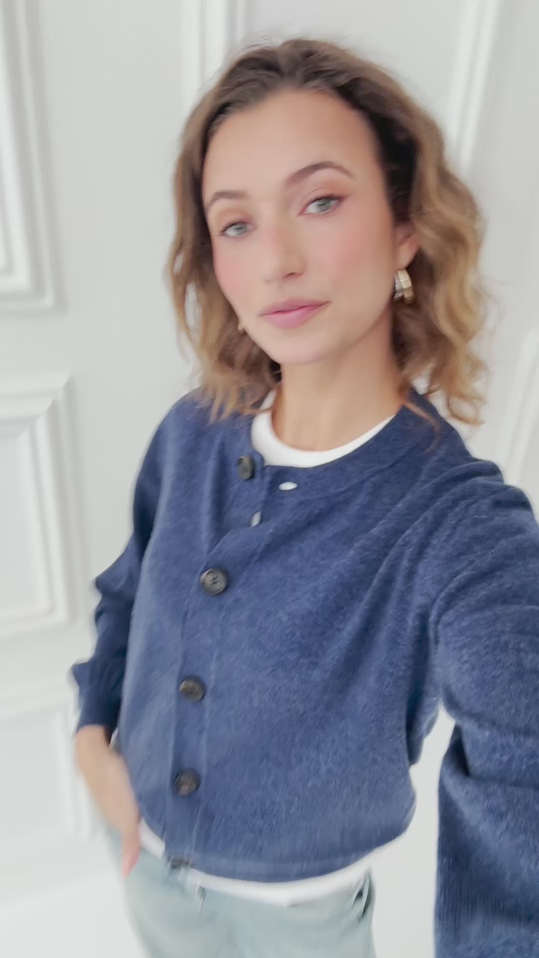 Vest ronde hals LA LEA Indigo blue