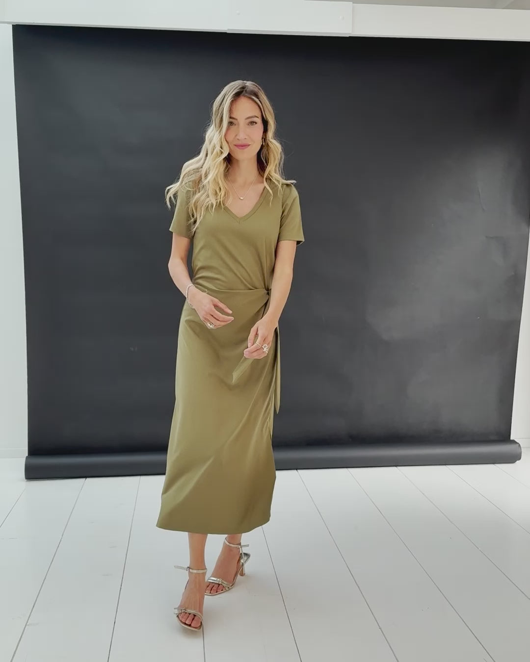 Lange jurk LA FILICIA Olijfgroen