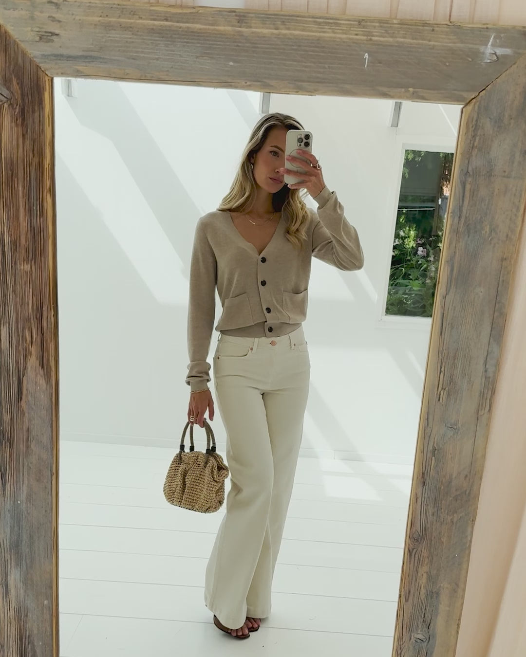 Merino wool cardigan LA DONNA Sand