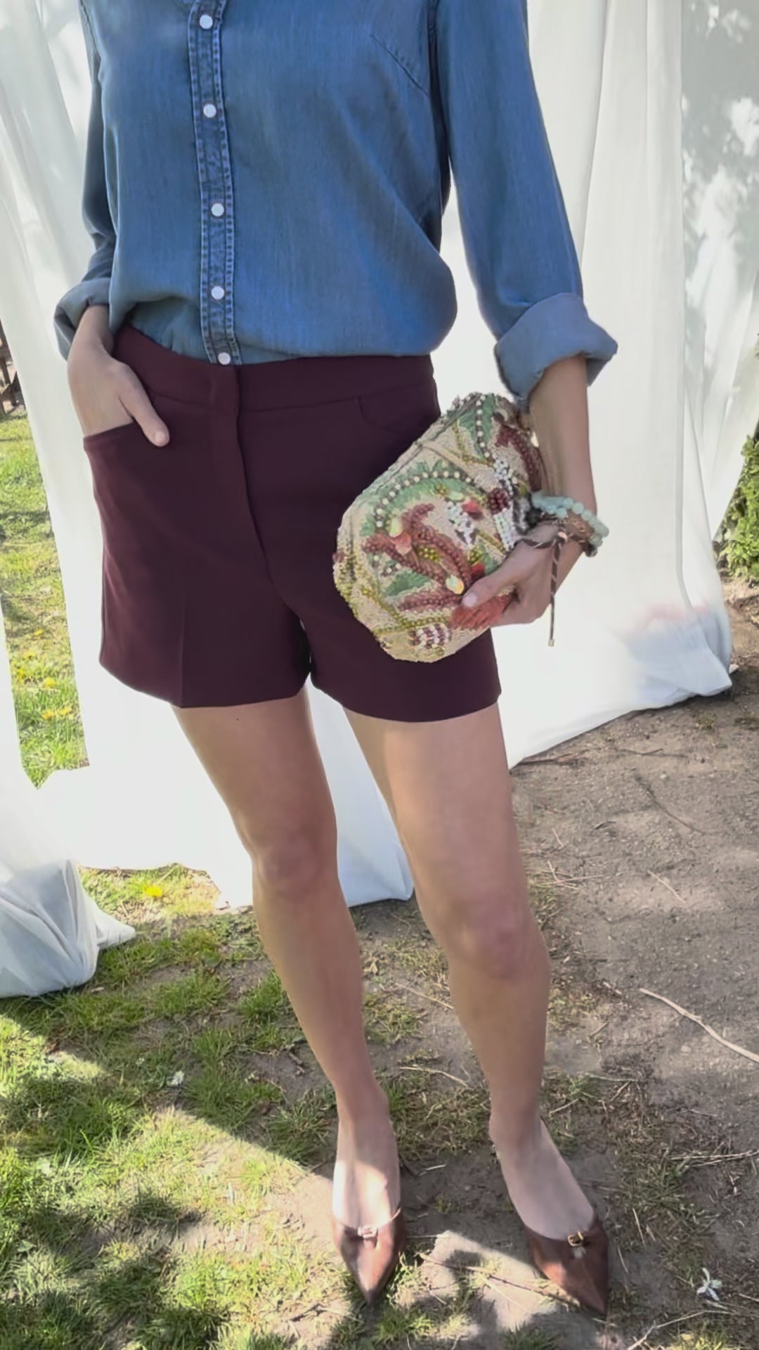 LA MADDY Bordeaux Shorts