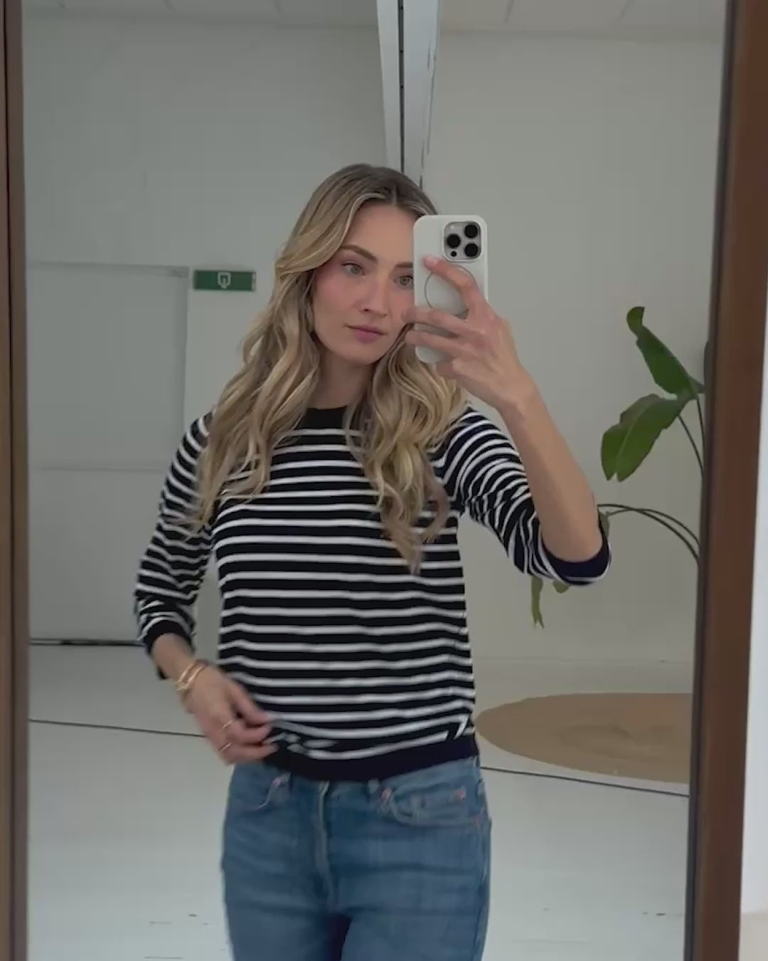 Striped sweater LA SITGES Darkblue-Ivory