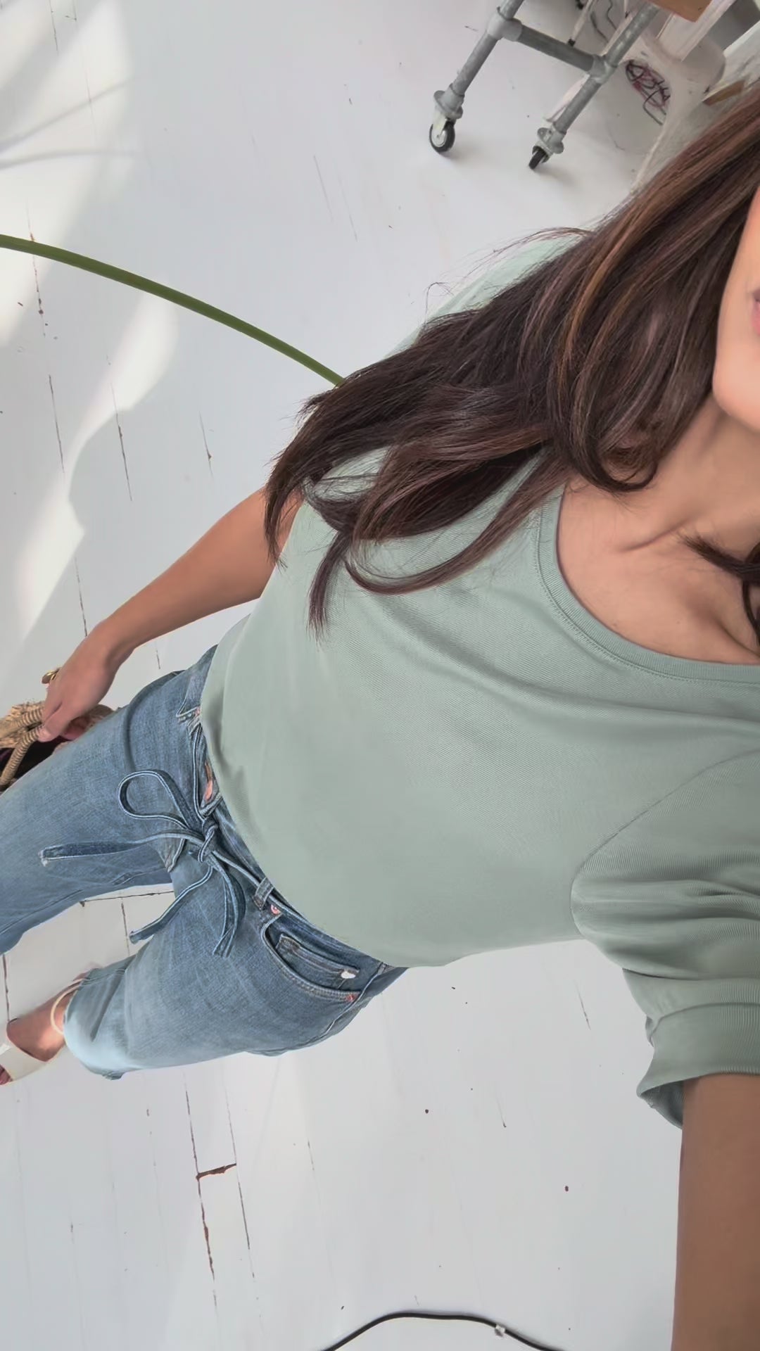 Rib T-shirt LA PHILEINE Mist Green