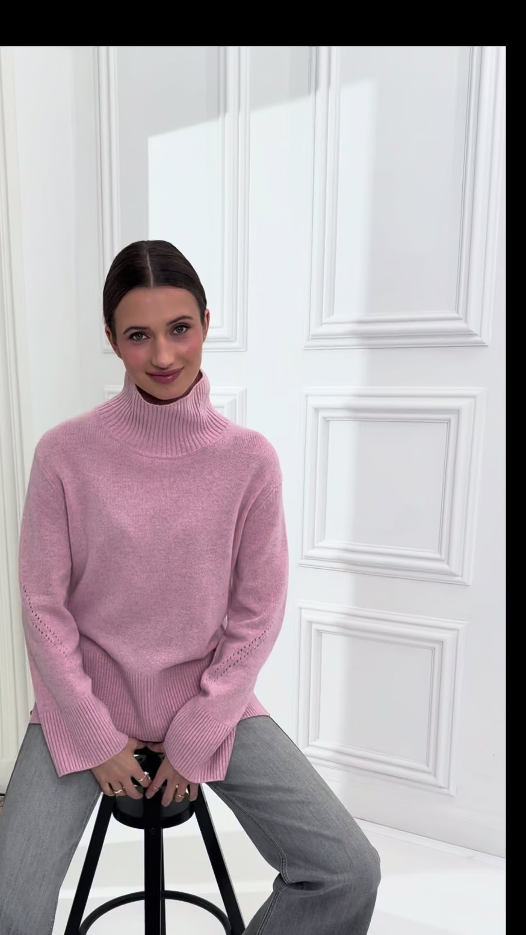 Rollkragenpullover LA COZY Weiches Rosa