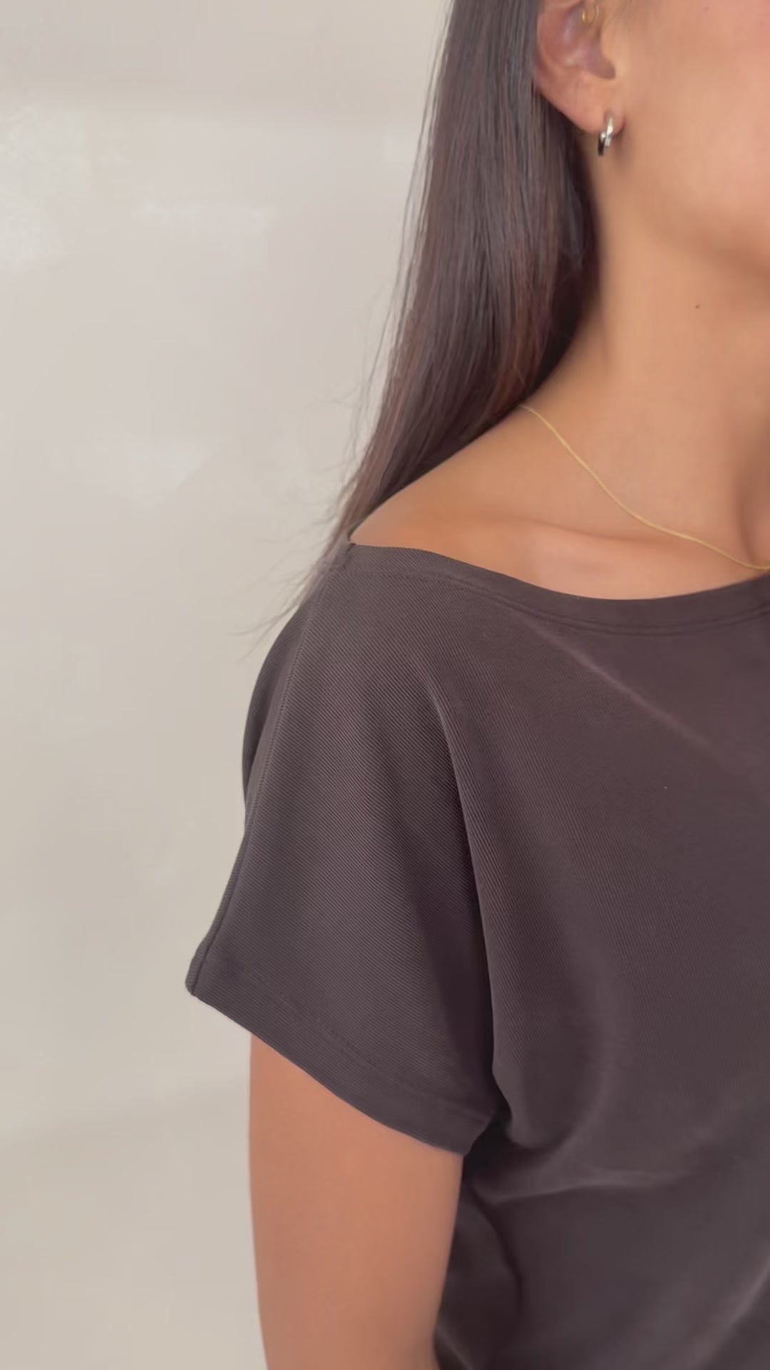 Rib boatneck T-shirt LA SOMME Pure Cocoa