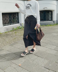 Jeansrock aus Tencel LA JOSEPH Holzkohle