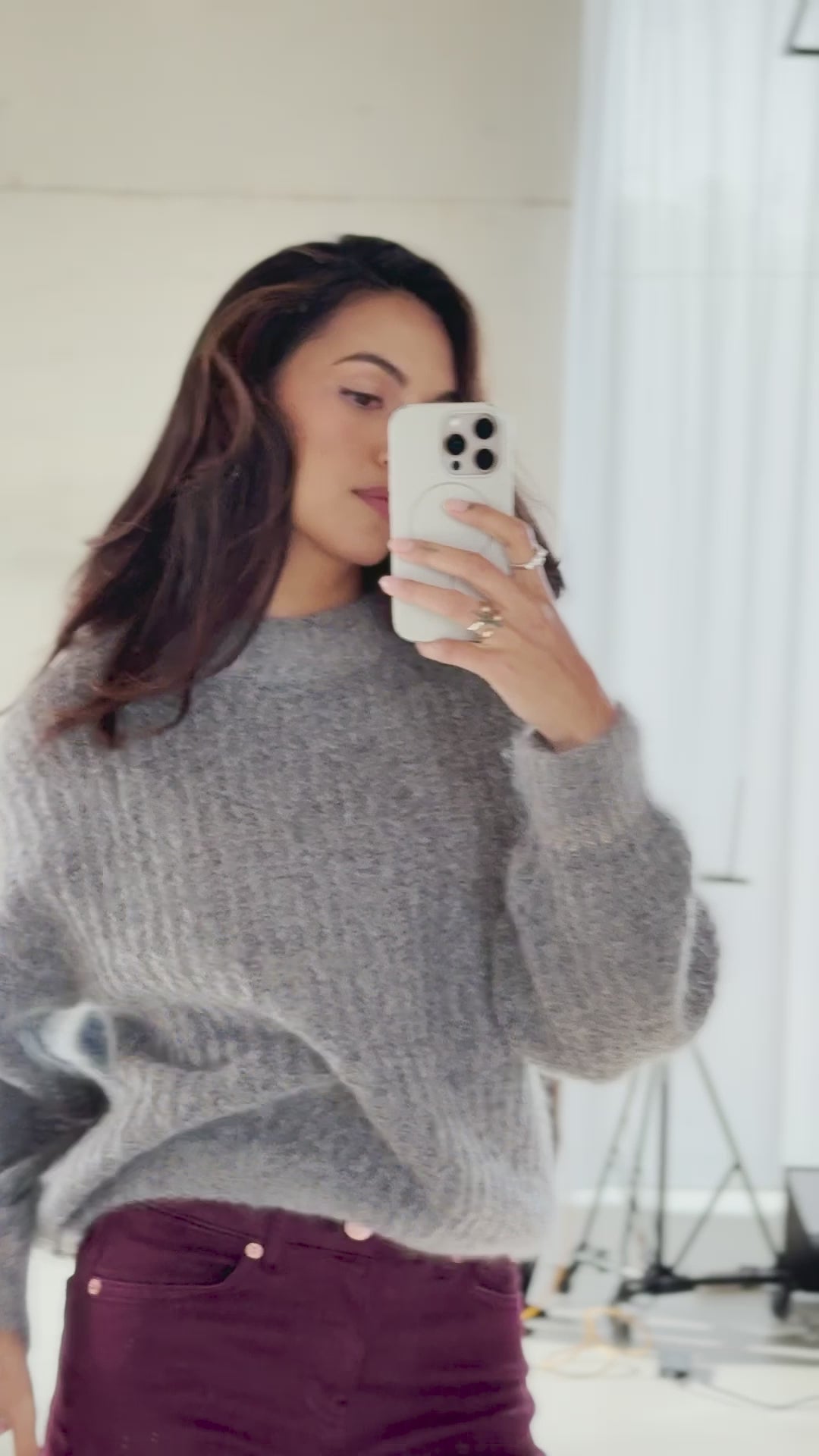 Mohair trui LA DOUCE Grijs melange