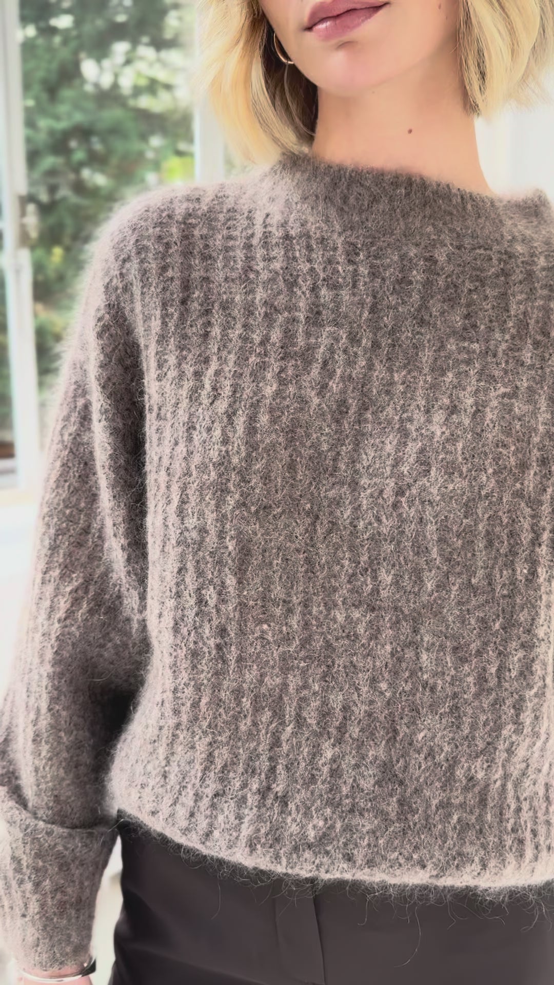 Mohair trui LA DOUCE Lichtbruin