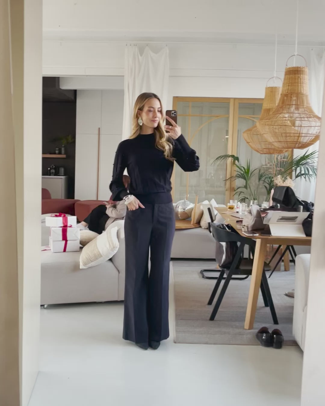 Turtleneck with beads LA CENTAINE Dark blue