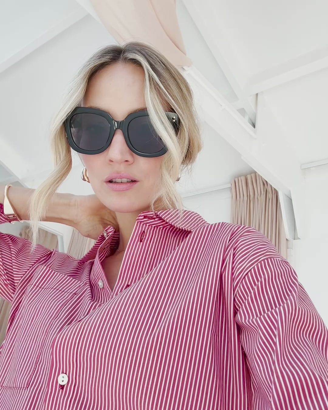 Blouse LA PASCALLE Red striped