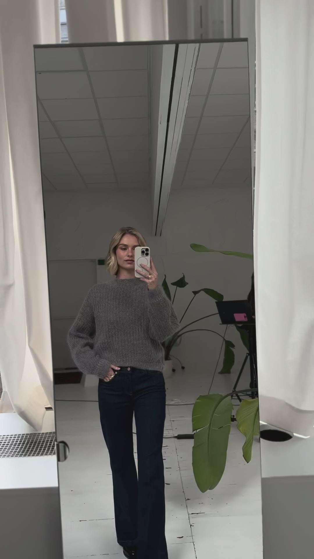 Mohair trui LA DOUCE Grijs melange